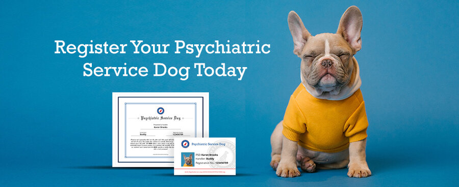 Psychiatric service dog registration banner.