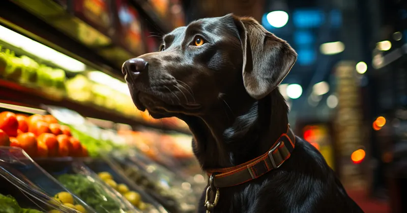 Can a service dog ride in a shopping cart at the grocery store?